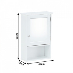 Dulap suspendat cu oglindă, alb, 40x16x60 cm - TP228293 - Img 9