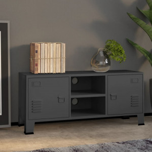 Dulap TV industrial, antracit, 105x35x42 cm, metal - V339620V - Img 2