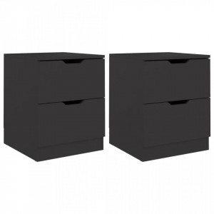 Dulapuri noptieră, 2 buc., negru, 40x40x50 cm, lemn prelucrat - V326726V