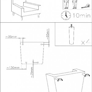 Fotoliu cu taburet, material albastru - TP211107 - Img 13