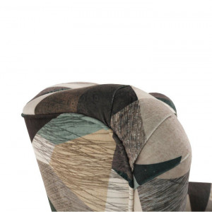 Fotoliu cu taburet, material maro-verde cu modele - TP211110 - Img 6