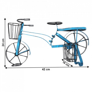 Ghiveci RETRO în formă de bicicletă, negru / albastru - TP285287 - Img 2