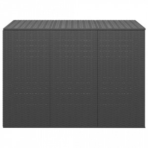 Ladă de perne pentru grădină, negru, 145x100x103 cm, PE ratan - V317229V