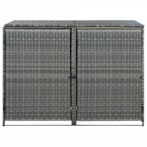 Magazie dublă pentru pubele, antracit, 148x77x111 cm, poliratan - V46463V