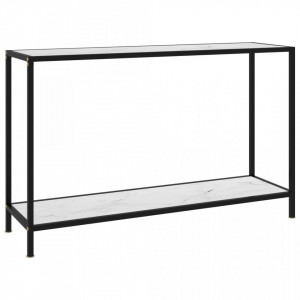 Masa consola, alb, 120 x 35 x 75 cm, sticla securizata - V322841V - Img 1