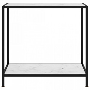 Masa consola, alb, 80 x 35 x 75 cm, sticla securizata - V322833V - Img 2