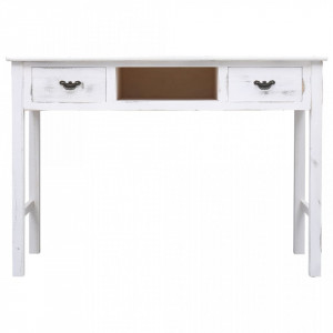 Masa consola, alb antichizat, 110 x 45 x 76 cm, lemn - V284162V - Img 4