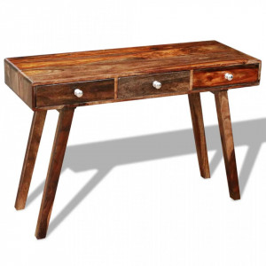 Masa consola cu 3 sertare, 76 cm, lemn masiv de sheesham - V242463V - Img 3