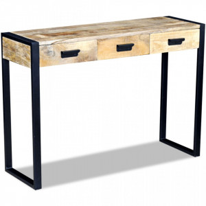 Masa consola cu 3 sertare, lemn de mango dur, 110 x 35 x 78 cm - V243299V - Img 2