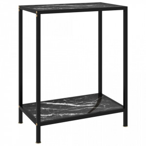 Masa consola, negru, 60 x 35 x 75 cm, sticla securizata - V322830V