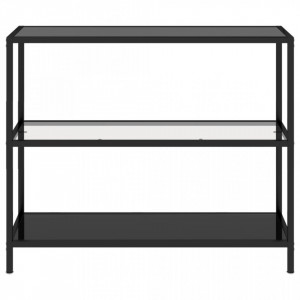 Masă consolă transparent/negru 100x36x90 cm sticlă securizată - V331630V - Img 3
