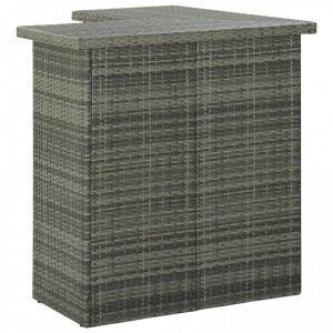 Masă de bar colțar, gri, 100 x 50 x 105 cm, poliratan - V313482V - Img 3