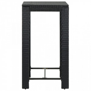 Masă de bar de grădină, negru, 60,5 x 60,5 x 110,5 cm poliratan - V45871V