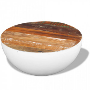 Masa de cafea, forma bol, lemn reciclat esenta tare, 60x60x30cm - V243353V - Img 3