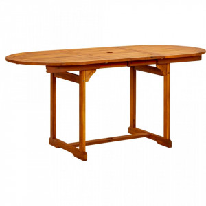 Masă de grădină, (120-170)x80x75 cm, lemn masiv de acacia - V316567V