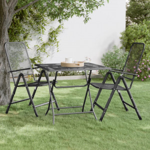 Masă de grădină antracit 80x80x72 cm plasă metalică expandată - V317345V - Img 2