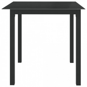Masă de grădină, negru, 80x80x74 cm, aluminiu și sticlă - V312200V - Img 3