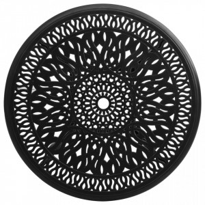 Masă de grădină, negru, 90x90x74 cm, aluminiu turnat - V315586V - Img 3