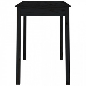 Masă de sufragerie, negru, 110x55x75 cm, lemn masiv de pin - V814253V - Img 4