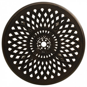 Masă pentru grădină, bronz, 78x78x72 cm, aluminiu turnat - V315582V - Img 3