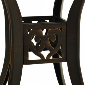 Masă pentru grădină, bronz, 78x78x72 cm, aluminiu turnat - V315582V - Img 4