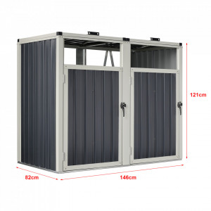 Masca pubela gunoi, 121 x 146 x 82 cm pentru 2 pubele de 240 litri - P79344620 - Img 3