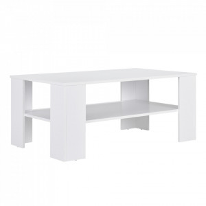 Masuta cafea cu polita depozitare efect lemn alb - P51718416 - Img 2