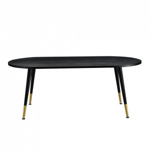 Masuta cafea, efect stejar negru mat lacuit/auriu - P71736455 - Img 4