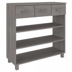 Măsuţă consolă, gri deschis, 90x35x90 cm, lemn masiv de pin - V340467V