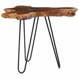 Masuta de cafea, 70 x 45 cm, lemn masiv de tec si polirasina - V281651V - Img 2