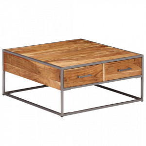 Masuta de cafea, 75 x 75 x 35 cm, lemn masiv de acacia - V247585V - Img 4