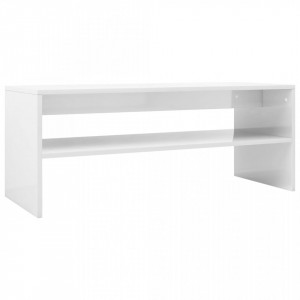 Masuta de cafea, alb extralucios, 100x40x40 cm, PAL - V800132V - Img 2