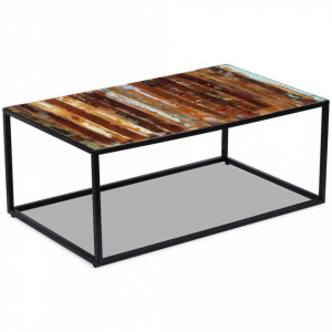 Masuta de cafea din lemn de esenta tare reciclat 100x60x45 cm - V243336V - Img 4