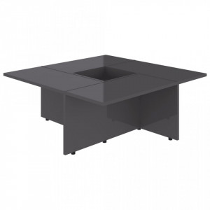Masuta de cafea, gri extralucios, 79,5 x 79,5 x 30 cm, PAL - V802911V - Img 2
