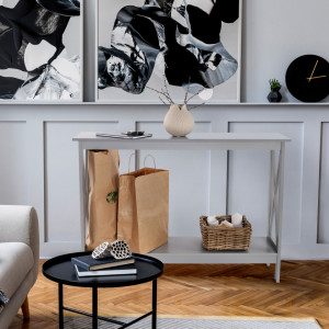 Măsuţă, masă tip consolă gri, 120x30x80 cm - TP277803 - Img 18