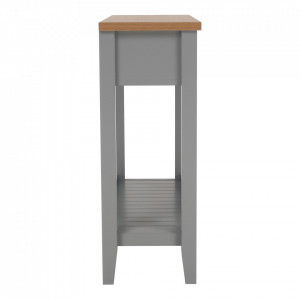 Măsuţă, masă tip consolă nuc și gri 80x30x80 cm - TP280949 - Img 20