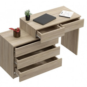 MBBIS3 - Birou stanga/dreapta, 115/130 cm, masa de calculator drept sau pe colt cu 5 sertare, office - Sonoma - Img 2