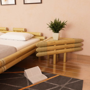 Mese noptieră, 2 buc., 60 x 60 x 40 cm, bambus natural - V244606V - Img 2