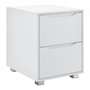 Noptiera Hallefors W cu 2 sertare, 53,5 x 40 x 48 cm, PAL/invelis melamina, alb - P72528814 - Img 1