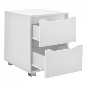 Noptiera Hallefors W cu 2 sertare, 53,5 x 40 x 48 cm, PAL/invelis melamina, alb - P72528814 - Img 2