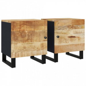 Noptiere, 2 buc., 40x33x46 cm, lemn masiv de acacia - V345209V
