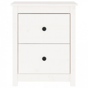 Noptiere, 2 buc., alb, 50x35x61,5 cm, lemn masiv de pin - V813682V - Img 4