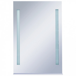 Oglindă cu LED de perete pentru baie cu raft, 60 x 80 cm - V144715V - Img 3