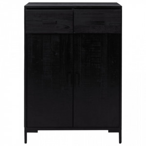 Pantofar, negru, 75x40x110 cm, lemn masiv de pin - V349934V - Img 3
