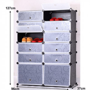 Pantofar, organizator de pantofi modular, negru, 96x37x37 cm - TP182594 - Img 4