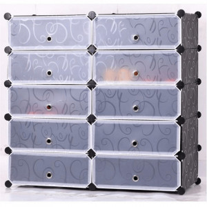 Pantofar, organizator de pantofi modular, negru, 96x93x37 cm - TP182593 - Img 8