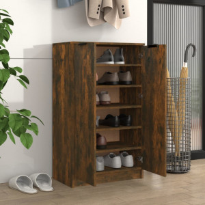 Pantofar, stejar fumuriu, 59x35x100 cm, lemn compozit - V817108V - Img 3
