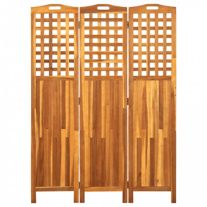 Paravan de cameră cu 3 panouri, 121x2x170 cm, lemn masiv acacia - V311878V