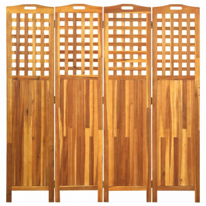 Paravan de cameră cu 4 panouri, 161x2x170 cm, lemn masiv acacia - V311880V