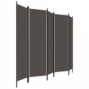 Paravan de camera cu 5 panouri, antracit, 250 x 180 cm - V320725V - Img 3